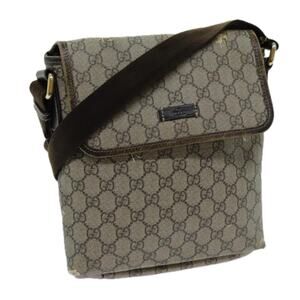 GUCCI GG Supreme Shoulder Bag Pvc Beige